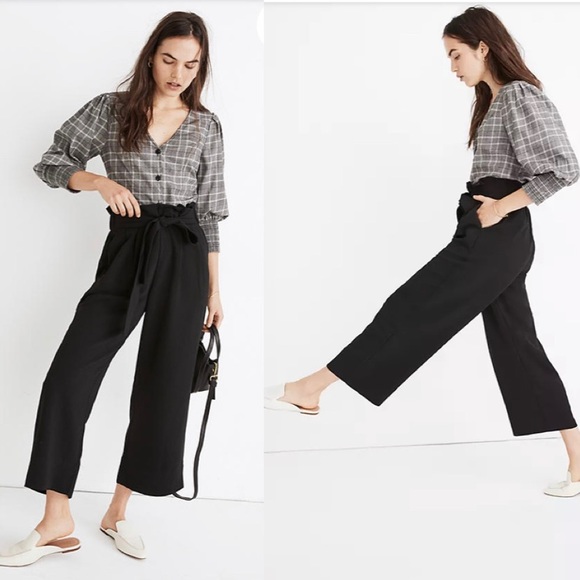 Madewell Pants - MADEWELL Tie-Waist Huston Pull-On Crop Pants